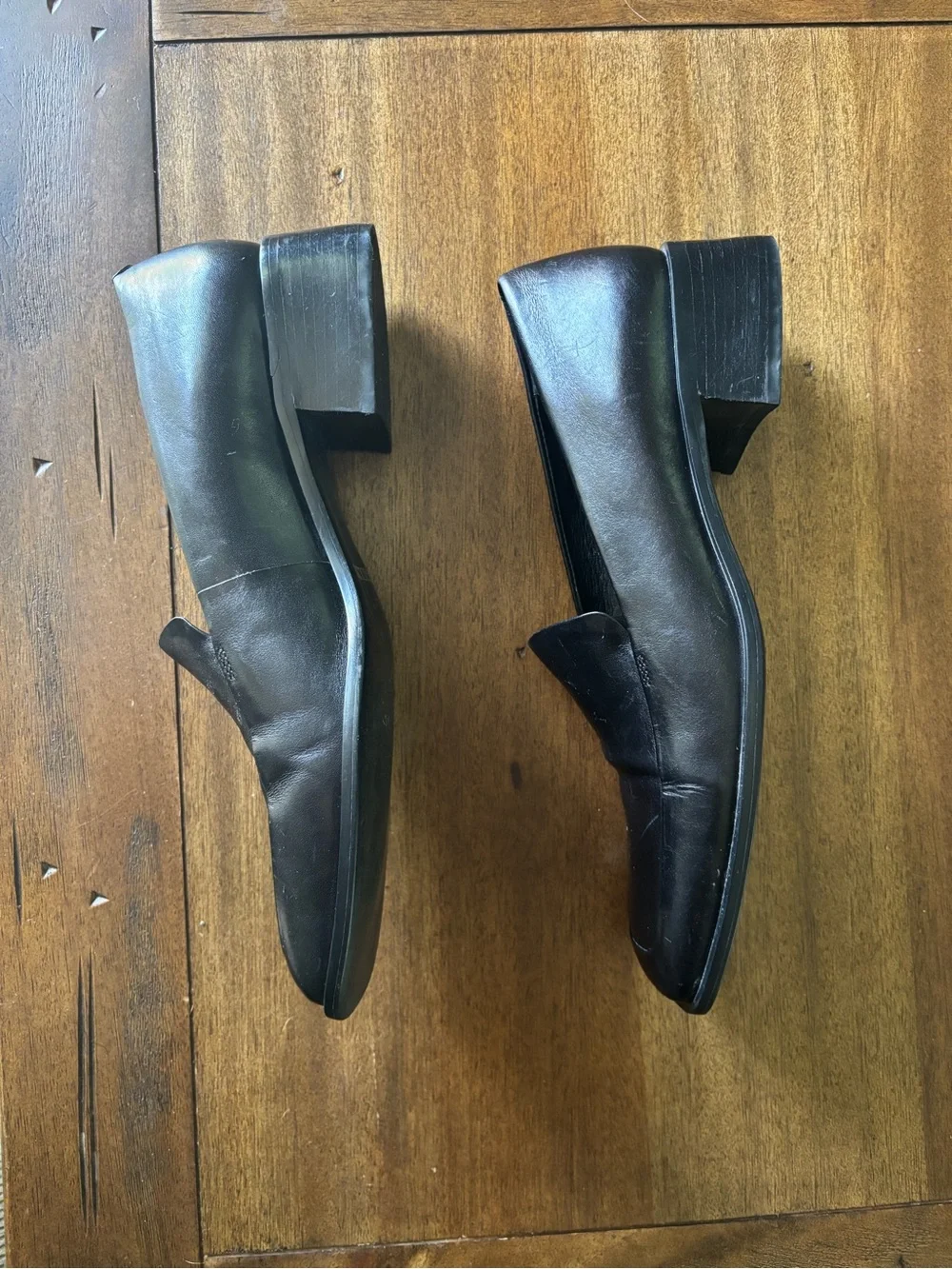 Black Leather Women’s Slip-On Loafers